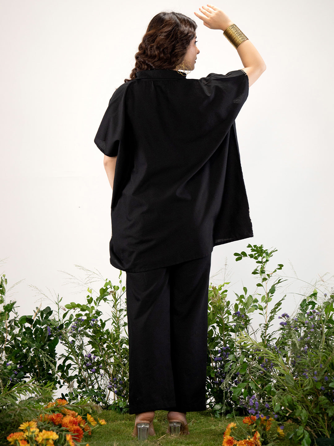 Black Printed Tunic & Palazzo Co-Ord Set