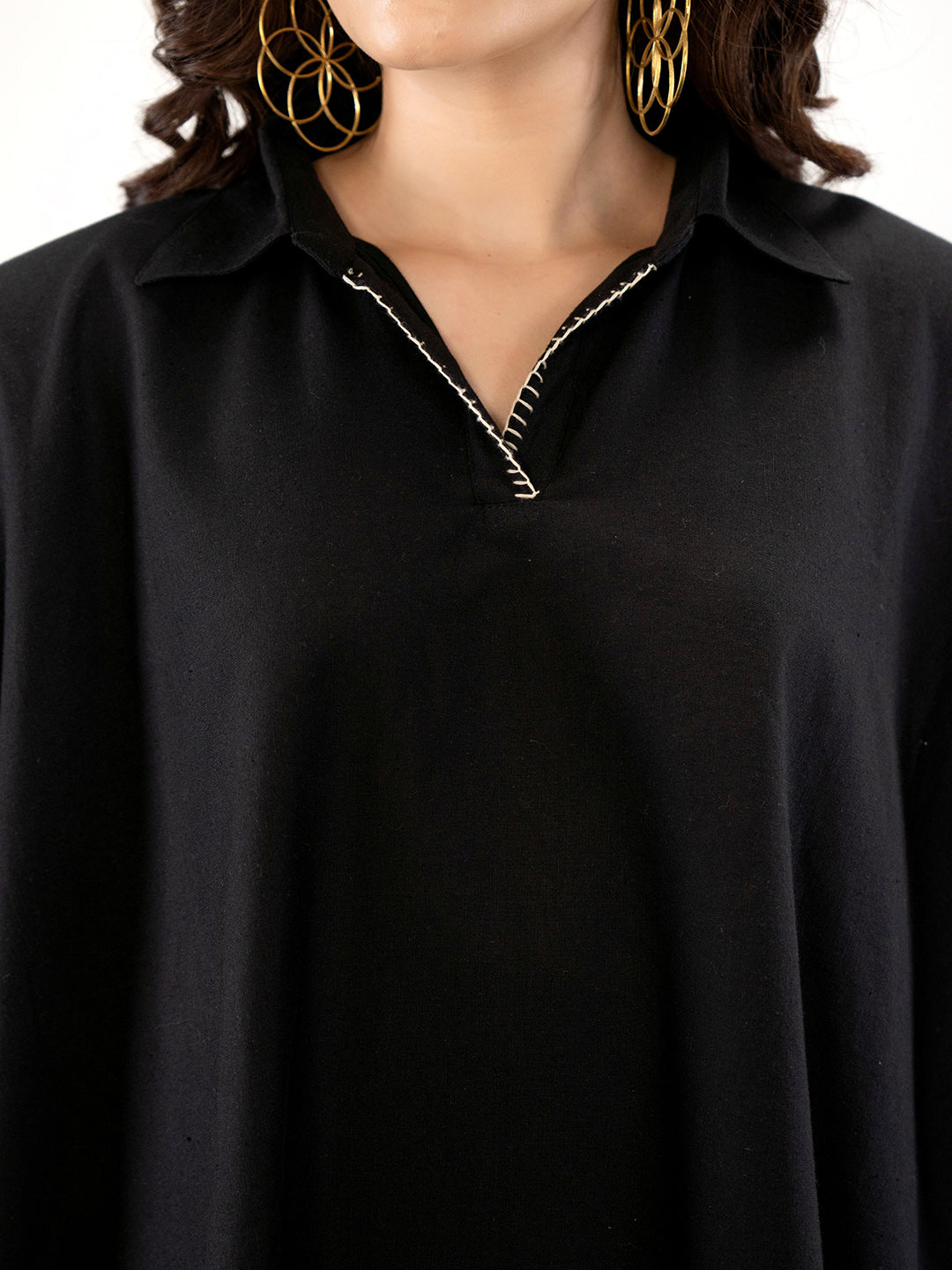 Black Embroidered Tunic With Palazzo Co-Ords Set