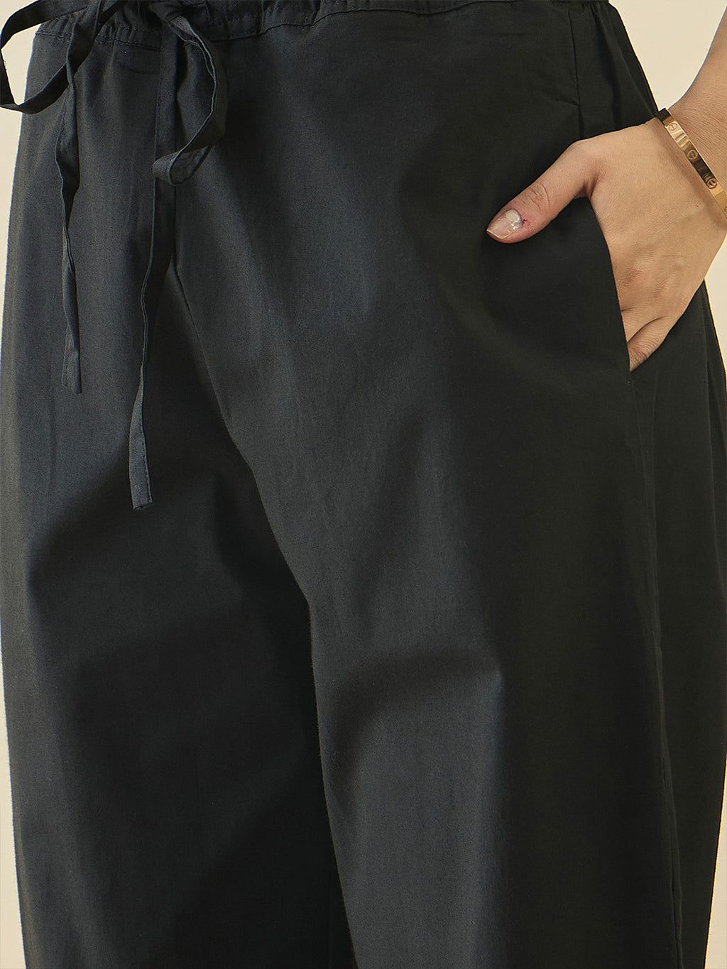 Black Embroidered Collar Shirt With Trousers Co-Ords