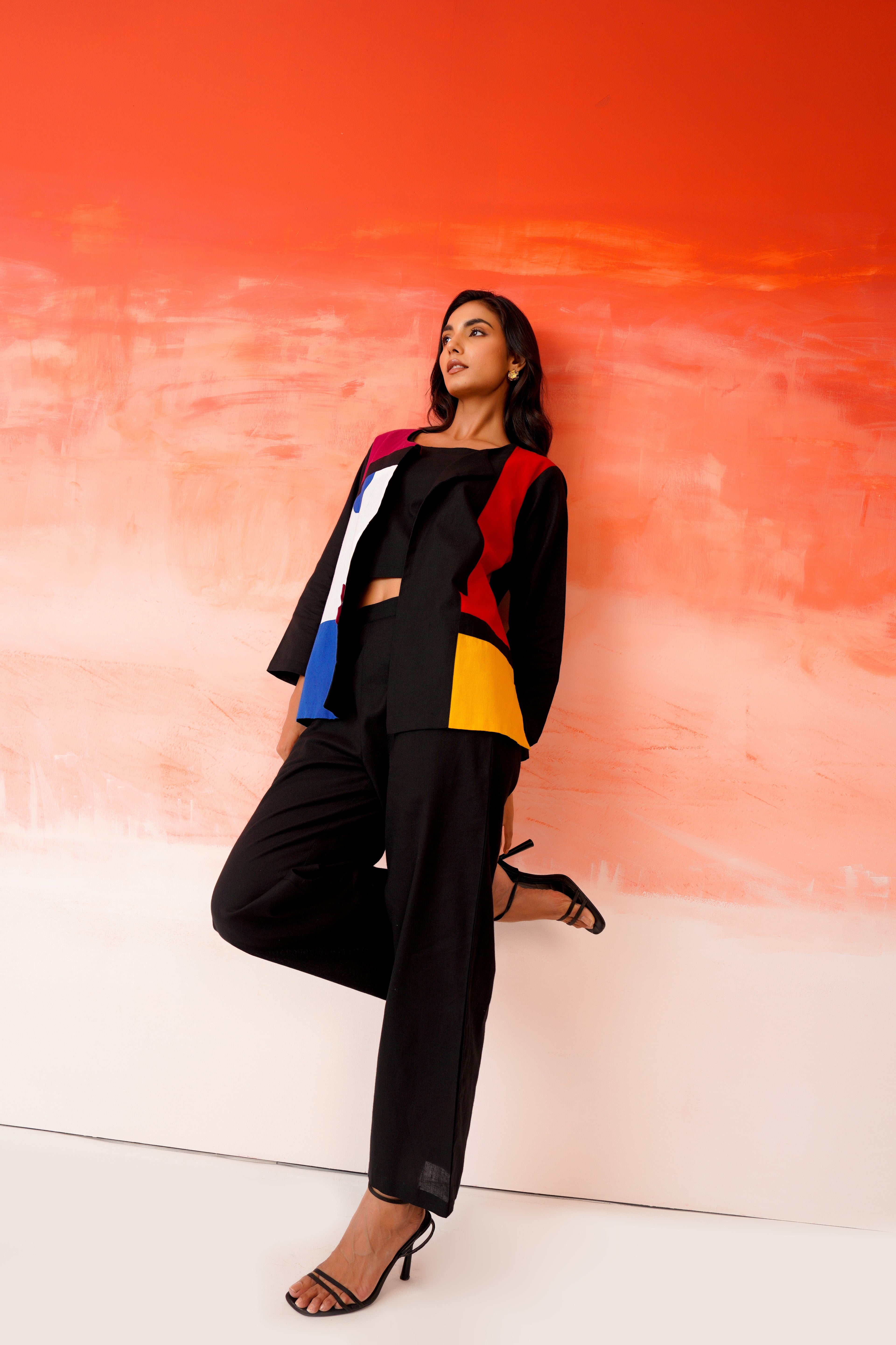 Zummer Black Colorblock Co-Ord Set with Jacket