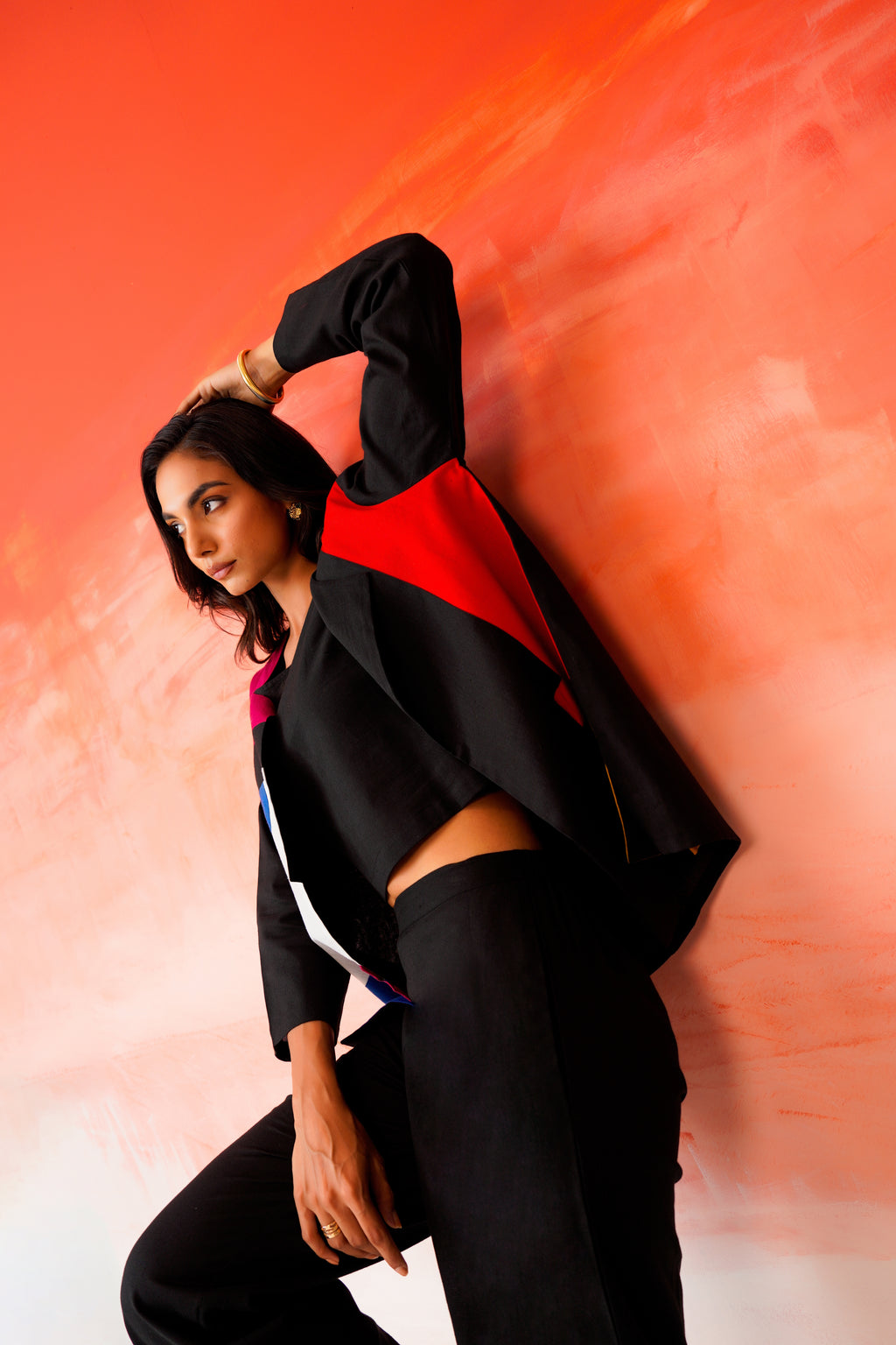 Zummer Black Colorblock Co-Ord Set with Jacket