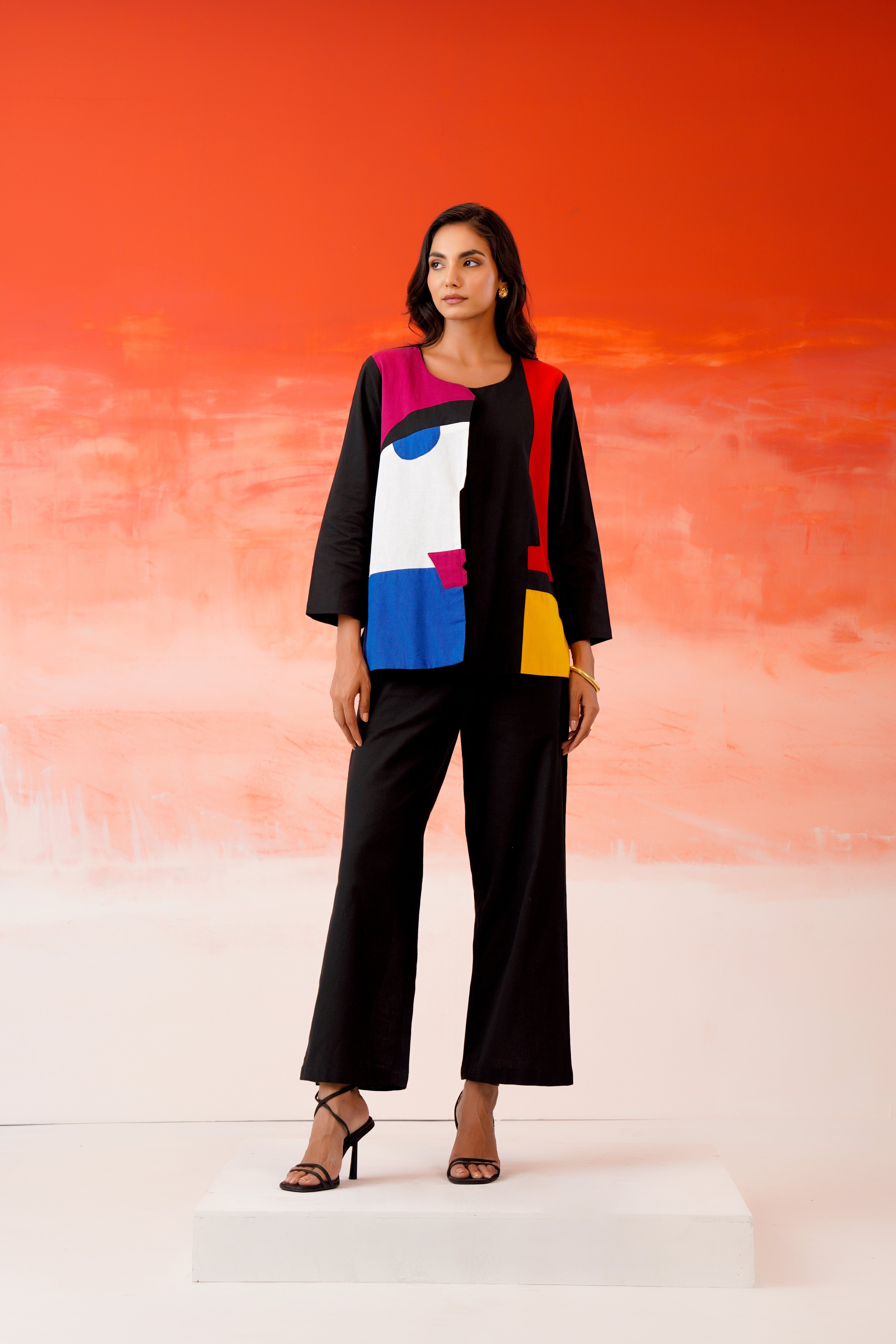Zummer Black Colorblock Co-Ord Set with Jacket