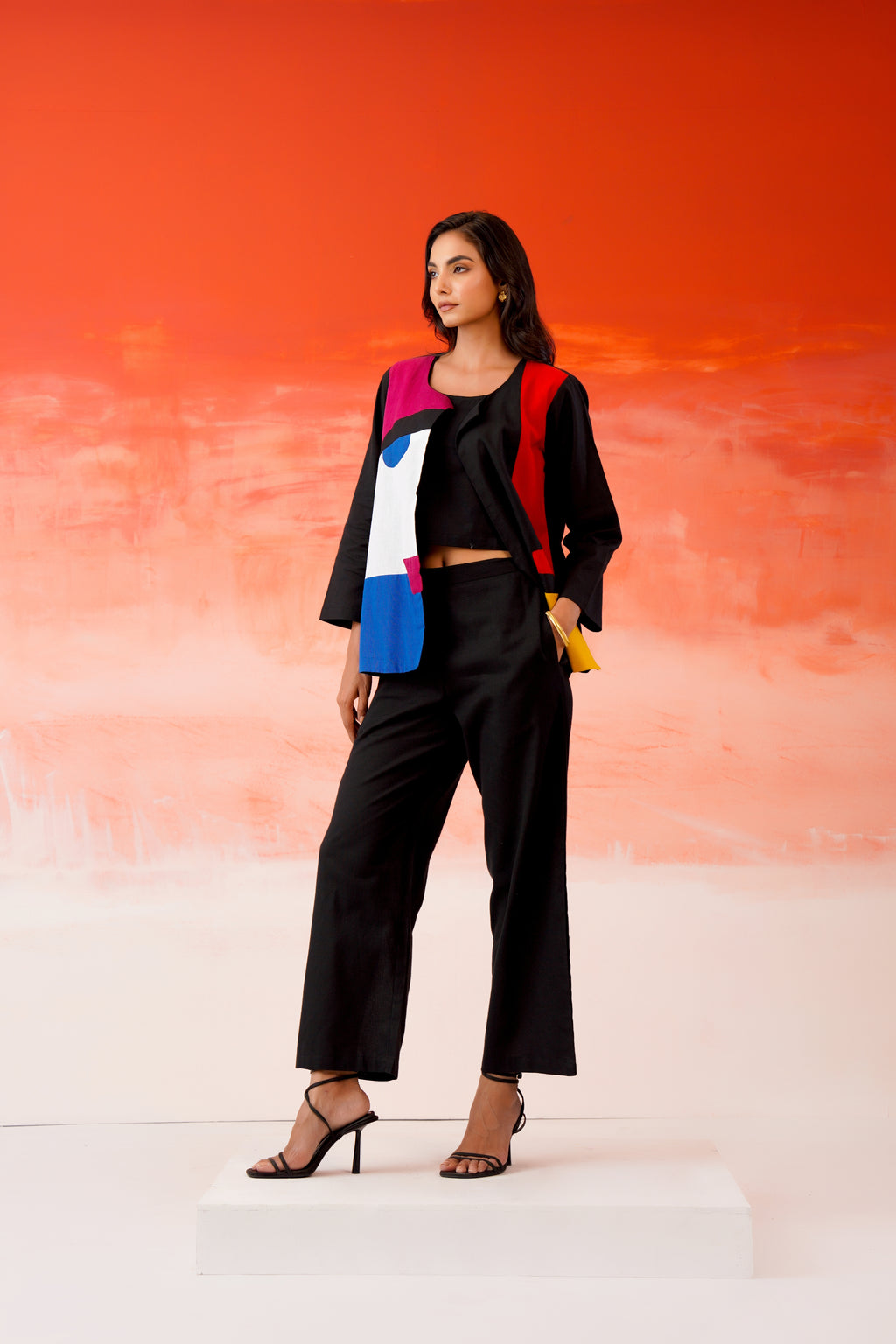 Zummer Black Colorblock Co-Ord Set with Jacket