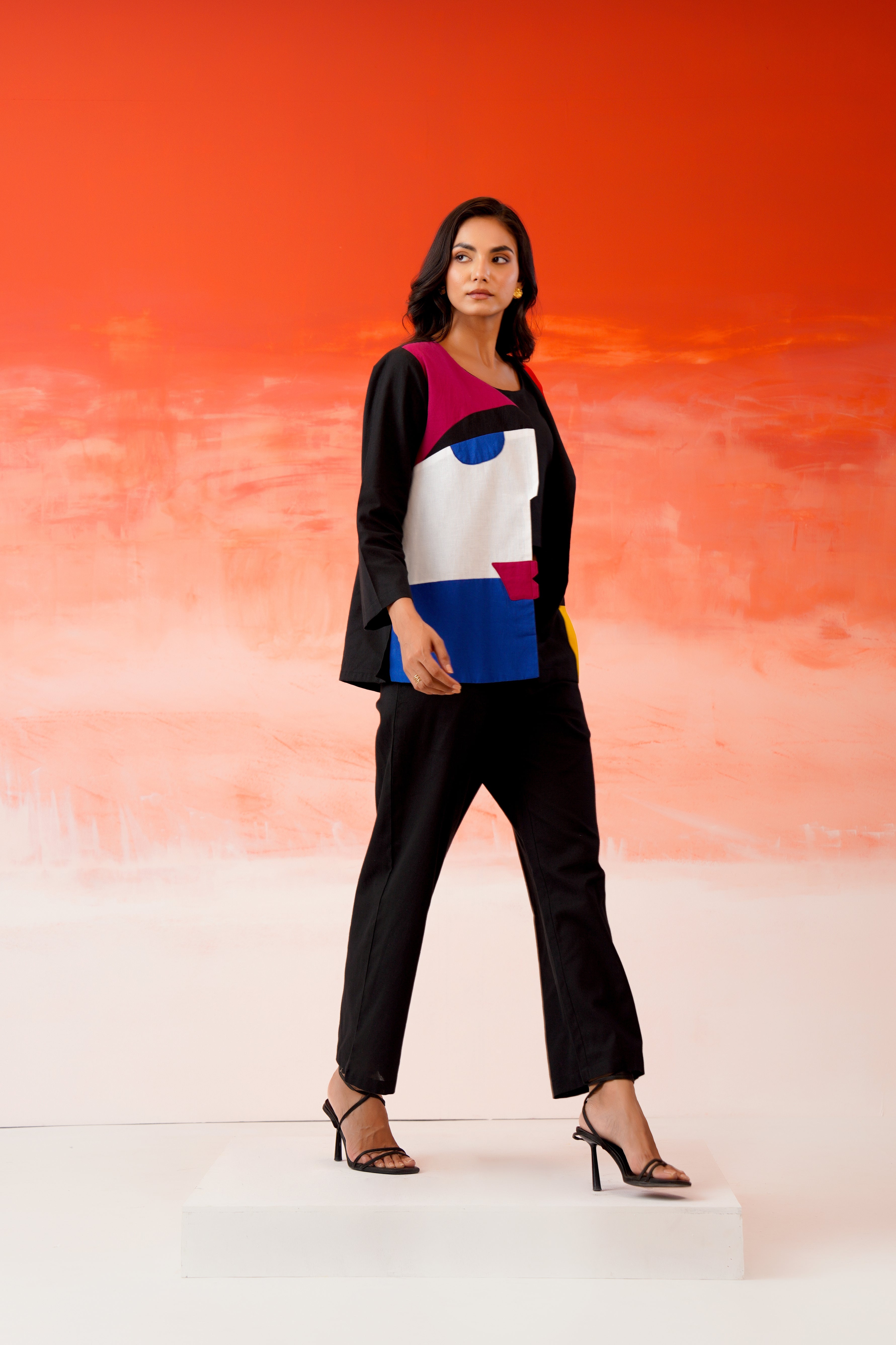 Zummer Black Colorblock Co-Ord Set with Jacket