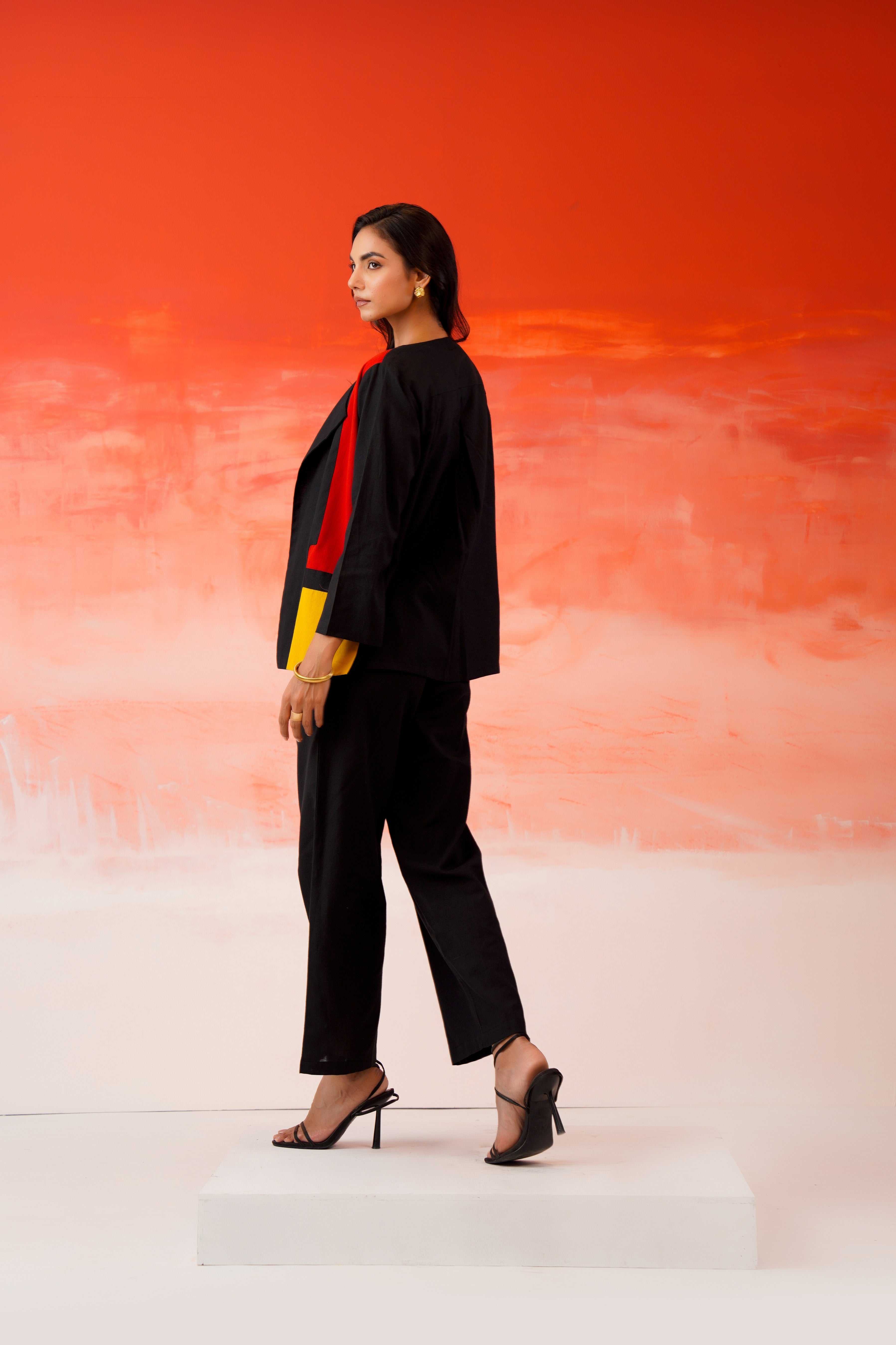 Zummer Black Colorblock Co-Ord Set with Jacket