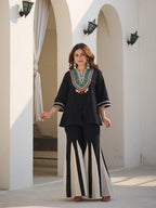 Zummer Women Black Embroidered Cotton Co-Ord Set
