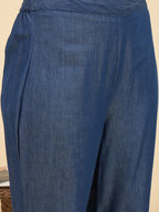 Blue Embroidered Tunic and Trouser Co-Ords Set