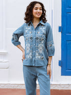 Cotton Embroidered Shirt With TrouserCo-Ords Set