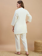 Cotton Colourblocked Tunic With Trouser Co-Ords Set