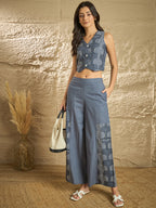 Zummer Cotton Embroidered Top & Palazzo Co-Ord Set