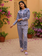Cotton Embroidered Shirt With TrouserCo-Ords Set
