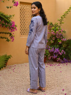 Cotton Embroidered Shirt With TrouserCo-Ords Set