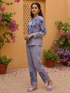 Cotton Embroidered Shirt With TrouserCo-Ords Set