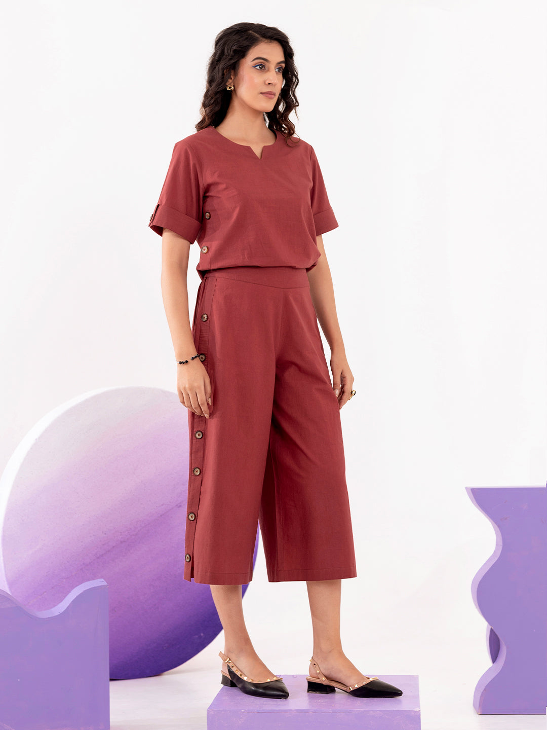 Cotton Top With Palazzos Co-Ords Set