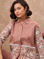 Floral Embroidered Shirt With Trouser Co-Ords Set