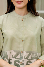 Cotton abstract text printed Shirt With Trouser Co-Ords Set