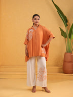Cotton Embroidered Tunic With Palazzos Co-Ords Set