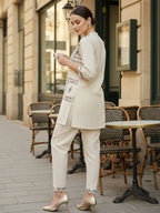 Zummer Cotton Floral Embroidered Tunic & Trouser Co-Ord Set
