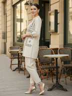 Zummer Cotton Floral Embroidered Tunic & Trouser Co-Ord Set