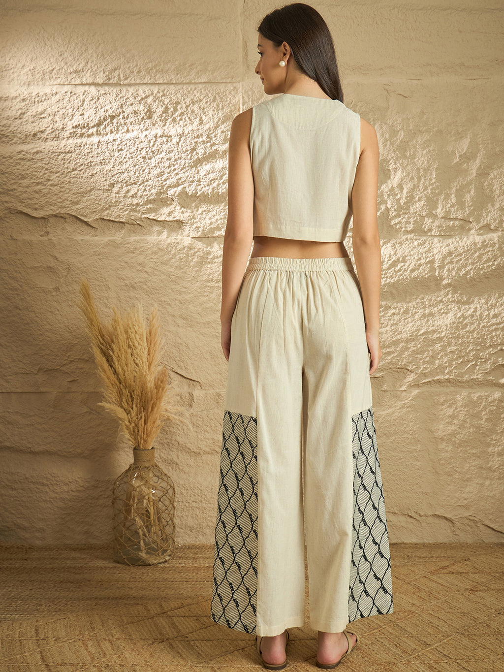 Zummer Cotton Embroidered Top & Palazzo Co-Ord Set