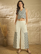 Zummer Cotton Embroidered Top & Palazzo Co-Ord Set
