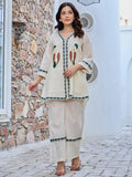 Cotton Embroidered Tunic With Trouser Co-Ords Set