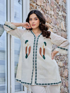 Cotton Embroidered Tunic With Trouser Co-Ords Set