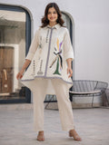 Off-White Embroidered Tunic & Trouser Co-Ord Set