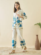 Zummer Cotton Floral Printed Shirt & Trouser Co-Ord Set