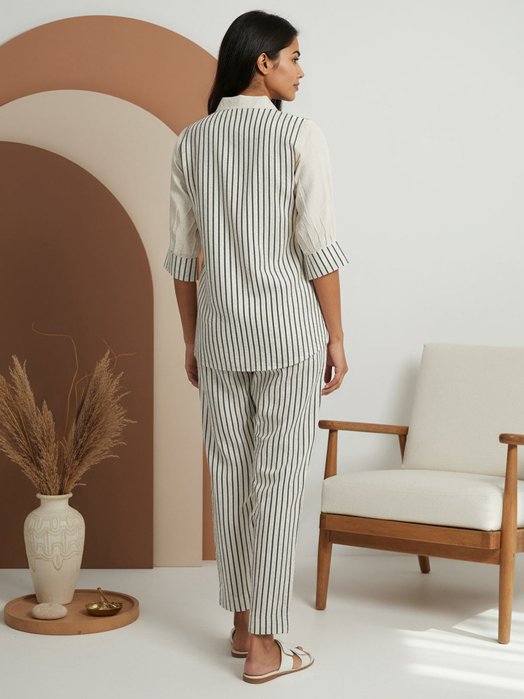 Cotton Embroidered Shirt With TrouserCo-Ords Set