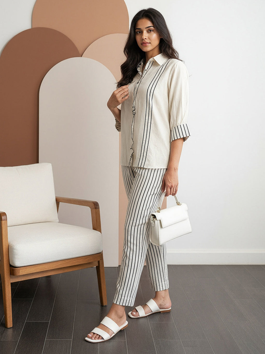 Cotton Embroidered Shirt With TrouserCo-Ords Set