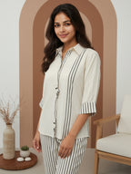 Cotton Embroidered Shirt With TrouserCo-Ords Set