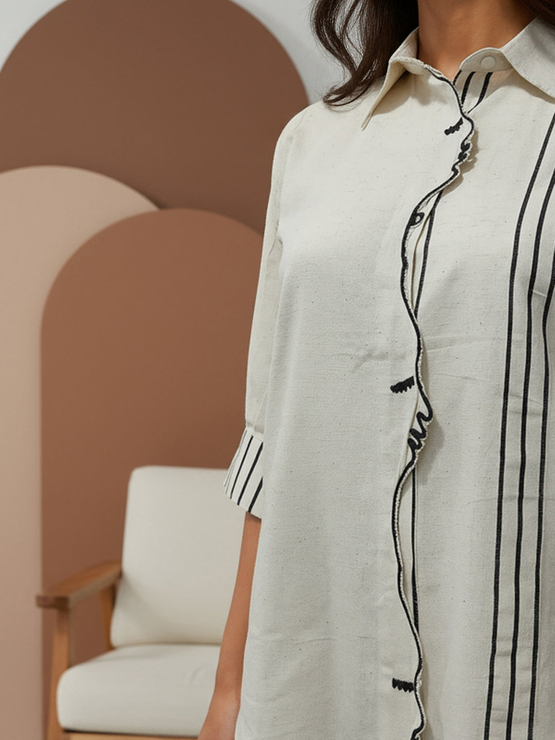 Cotton Embroidered Shirt With TrouserCo-Ords Set