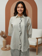 Cotton Embroidered Shirt With TrouserCo-Ords Set