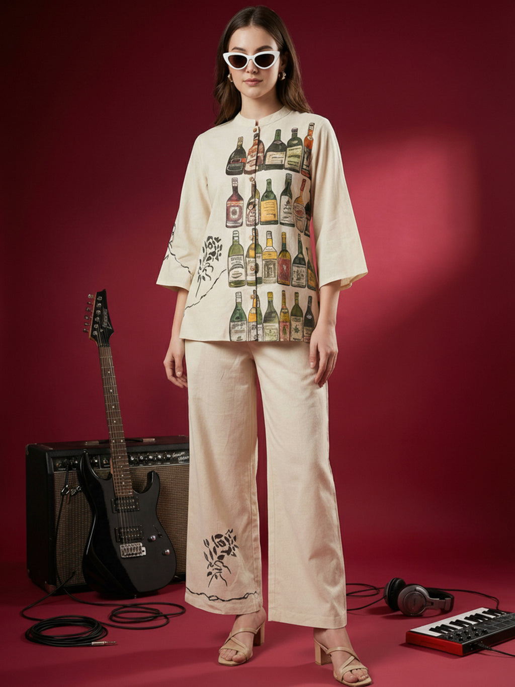 Zummer Hand-Painted Cotton Co-Ord Set