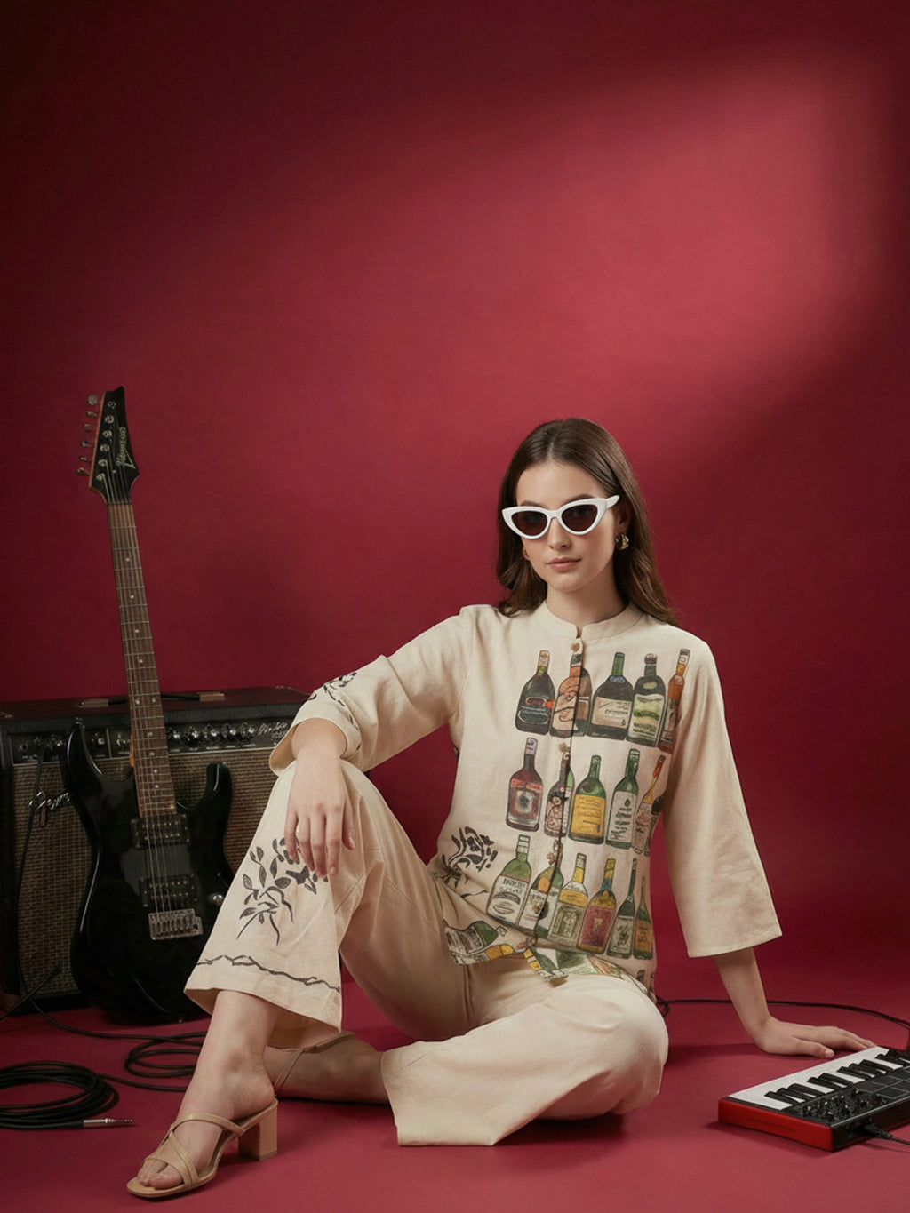 Zummer Hand-Painted Cotton Co-Ord Set