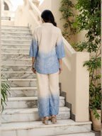 Cotton marble printed Shirt With Trouser Co-Ords Set