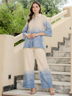 Cotton marble printed Shirt With Trouser Co-Ords Set