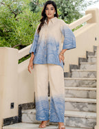 Cotton marble printed Shirt With Trouser Co-Ords Set