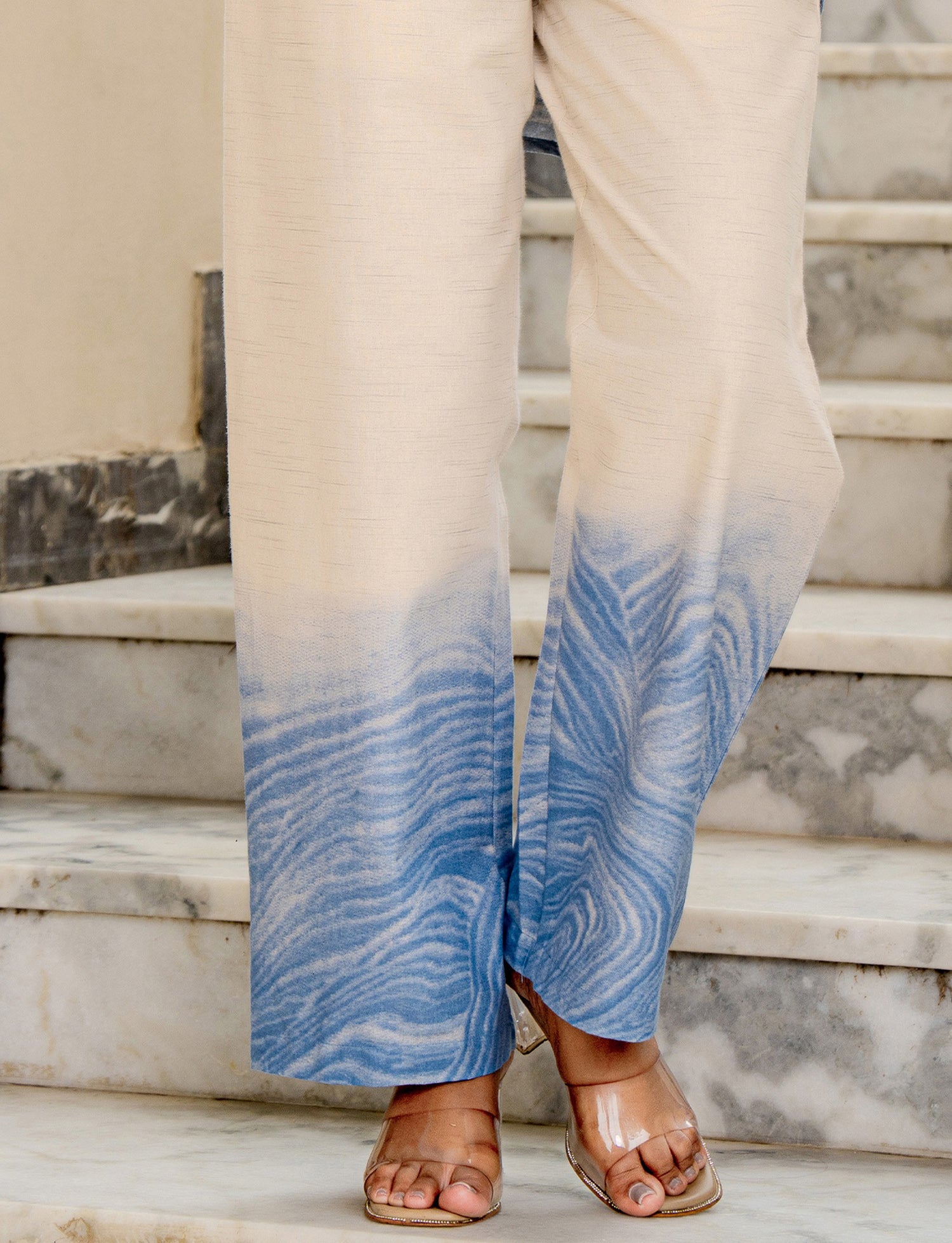 Cotton marble printed Shirt With Trouser Co-Ords Set