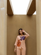 Cotton Embroidered Shirt With Trouser Co-Ords Set