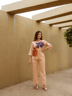 Cotton Embroidered Shirt With Trouser Co-Ords Set