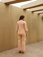 Cotton Embroidered Shirt With Trouser Co-Ords Set