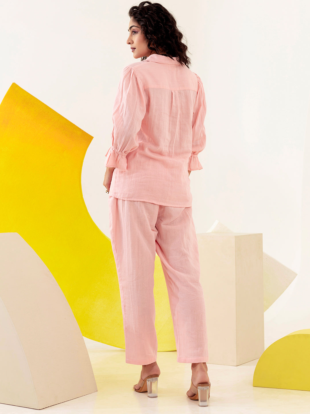Zummer Cotton Embroidered Shirt & Trouser Co-Ord Set