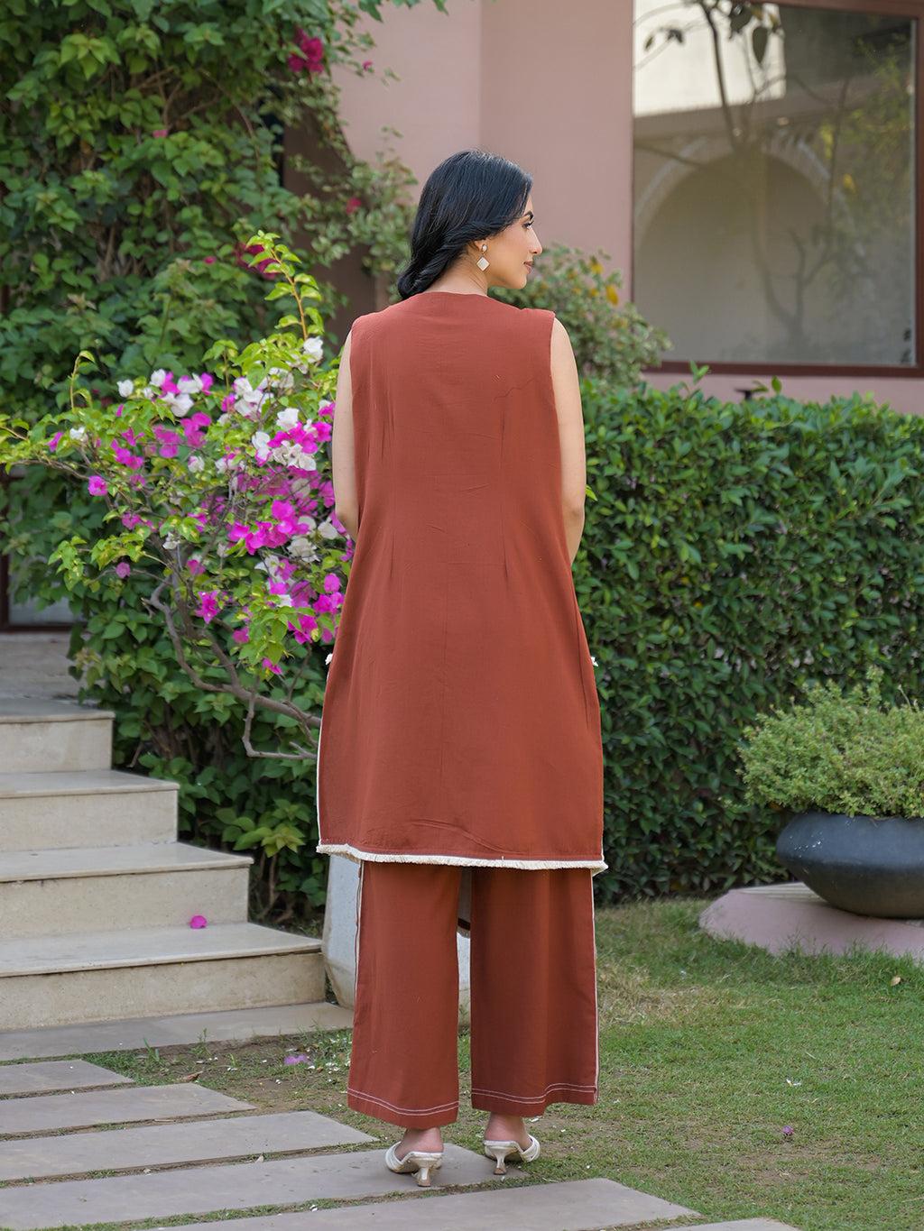 Zummer Rust Boho Chic Cotton Co-Ord Set for Women