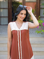 Zummer Rust Boho Chic Cotton Co-Ord Set for Women