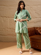 Cotton Tunic With Trouser Co-Ords Set
