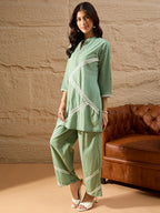 Cotton Tunic With Trouser Co-Ords Set