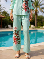 Cotton Embroidered Shirt With TrouserCo-Ords Set