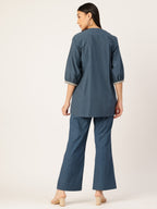Cotton Embroidered Tunic With TrouserCo-Ords Set
